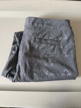 Ellen Tracy Textured Brocade Pants Gray Size 10